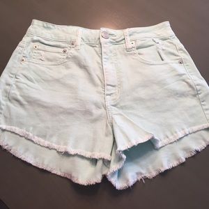 American eagle mint color denim shorts.